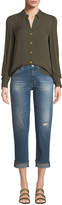 Thumbnail for your product : Ex-Boyfriend Mid-Rise Slim Crop Distressed Jeans
