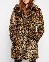 Thumbnail for your product : ASOS TALL Faux Fur Coat In Animal Print