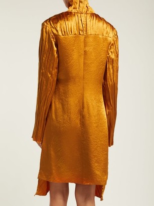 Sies Marjan Ida Pleated Satin Dress - Dark Orange