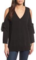 Thumbnail for your product : Chaus Cold Shoulder V-Neck Sweater