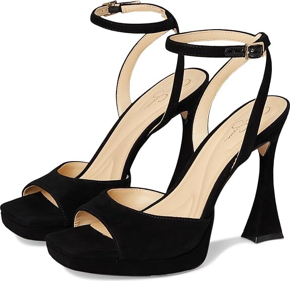 Jessica Simpson Jixte Platform Sandals Women's Dress Sandals Black : 8.5 M, Leather