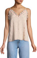 Thumbnail for your product : Rebecca Taylor Metallic Clip Ruffle Cami Top