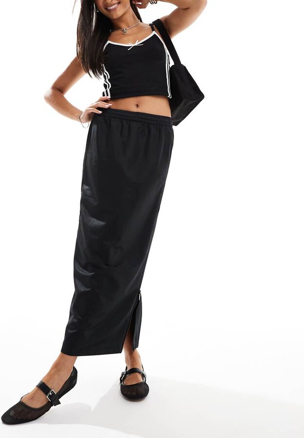 【ADIDAS】Firebird Zip-Up Maxi Skirt - Black / IW5518 adidas Originals Firebird Zip-Up Maxi Skirt Women's Casual