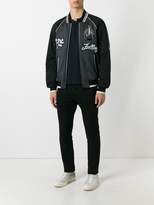 Thumbnail for your product : Dolce & Gabbana musical patch striped bomber