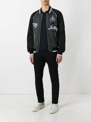 Dolce & Gabbana musical patch striped bomber