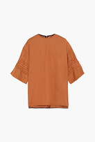 Thumbnail for your product : VVB Knotted cotton-sateen blouse