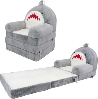 Soft Landing | Elite Seats | Compressed Premium Character Sofa Seat & Transformable Fold-Out Lounger With Carrying Handle-Shark