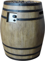 Elementi Napa 27" Outdoor Concrete Column Propane Fire Pit 40,000 BTU - Includes Lava Rocks & PVC Cover