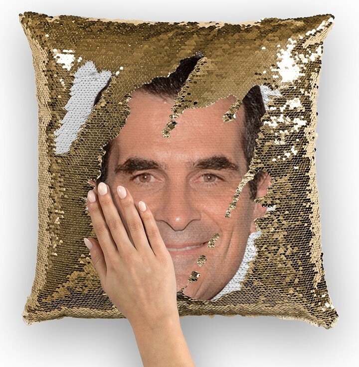 Ty Burrell Sequin Pillow | Celebrity Cushions Cool Case Funny Gift Idea For Fair Game Movie Fans