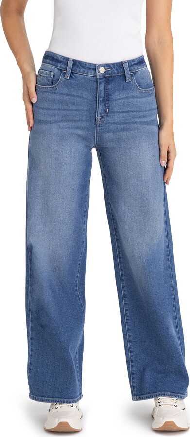 Jordache Women’s High Rise Wide Leg Jeans, 32″ Inseam, Sizes 2-22