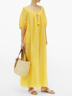 Thierry Colson Eva Metallic Cotton-blend Kaftan Dress - Yellow