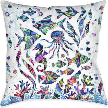 Laural Home Colorful Coastal Outdoor Pillow
