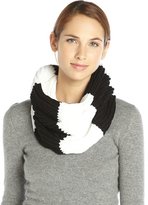 Thumbnail for your product : French Connection black and white knit striped snood scarf