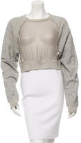 Thumbnail for your product : Alexander Wang Cropped Sheer-Accented Sweatshirt
