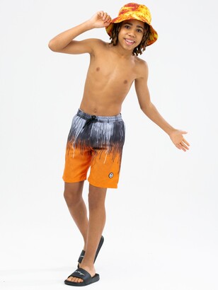 Hype Kids' Drips Crest Swim Shorts, Orange