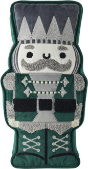 Hallmark 7" X 14" Green Nutcracker Shaped Holiday Decorative Pillow