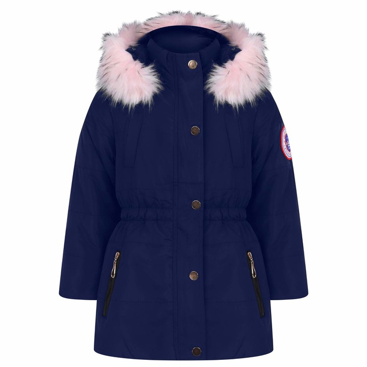 Street Essentials Girls Black Detachable Hood School Coat Smart Anorak Parka Jacket Sizes from 7 to 13 Years