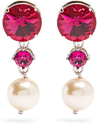 Miu Miu Faux-pearl and crystal clip-on earrings