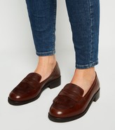 Thumbnail for your product : New Look Wide Fit Leather Fringe Loafers