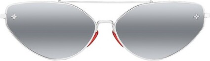 Louis Vuitton Silver Tone/Blue Z0750u Aman Round Sunglasses