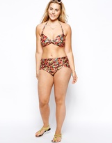 Thumbnail for your product : ASOS CURVE Twist Bandeau Bikini Top Candy Sweet Print