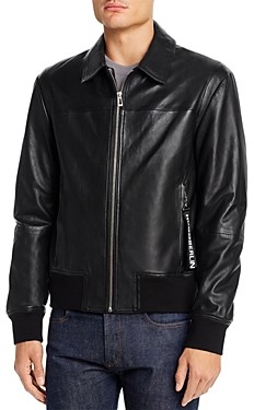 boss men's leather jacket sale