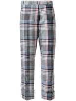 Thumbnail for your product : Thom Browne plaid tailored cropped trousers
