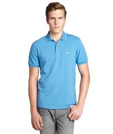 Thumbnail for your product : Etro blue cotton pique contrast stripe collar and cuff polo shirt