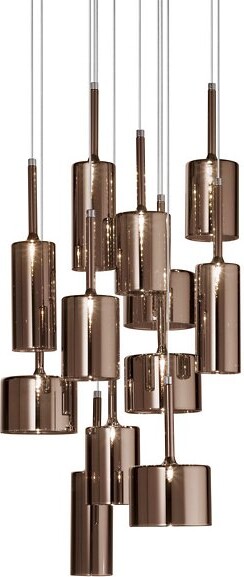 AXO Light Axolight Spillray 12-Light Multi-Light Pendant Light in Bronze, Size: 12 light