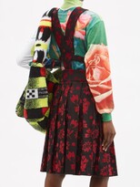 Thumbnail for your product : Chopova Lowena Vebula Upcycled Flocked Cotton Pinafore Dress - Red Multi