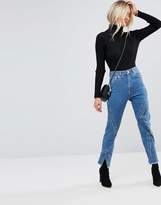 Thumbnail for your product : ASOS Design FARLEIGH High Waist Slim Mom Jeans With Spliced Poppers