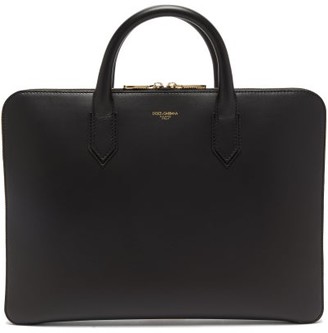Dolce & Gabbana Foiled-logo Leather Briefcase - Black