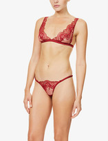 Thumbnail for your product : Coco de Mer Akiko floral stretch-lace triangle bra