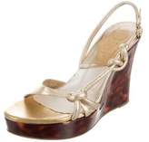 Thumbnail for your product : Christian Dior Leather Wedge Sandals