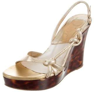 Christian Dior Leather Wedge Sandals