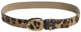 Thumbnail for your product : Streets Ahead tan and brown leopard print calfhair and leather belt
