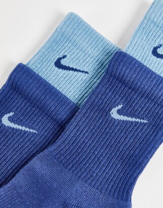 Nike Training Everyday Cushioned double socks in blue - ShopStyle