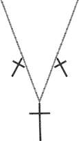 Thumbnail for your product : Lana Reckless 14K Black Gold Triple-Cross Necklace with Black Diamonds