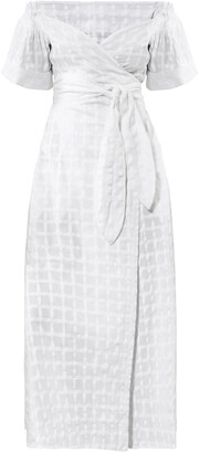 Mara Hoffman Women's Adelina Organic Cotton Maxi Off-The-Shoulder Wrap Dress - White - Moda Operandi