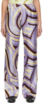 Thumbnail for your product : Raf Simons Purple Silk Spiral Print Lounge Pants