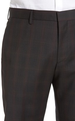 BOSS Men's Genesis Flat Front Plaid Wool Trousers