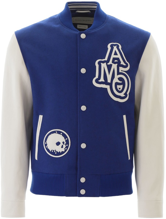 Alexander McQueen Varsity Jacket With Leather Logo Patch - ShopStyle ...
