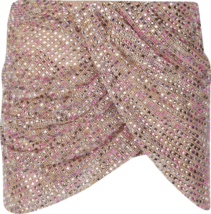 Self-Portrait Crystal-Embellished Mini Skirt