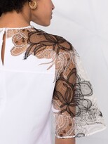 Thumbnail for your product : Elie Saab lace-sleeve T-shirt