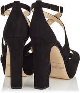 Thumbnail for your product : Jimmy Choo APRIL 120 Navy Suede Platform Sandals
