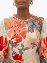 Thumbnail for your product : Biyan Iska Embroidered-patchwork Lace Gown - Womens - Nude Multi