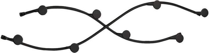 Spectrum Sweep 8-Hook Double Wall Mount Rack in Black