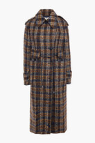 Thumbnail for your product : Victoria Beckham Double-breasted Checked Bouclé-tweed Trench Coat