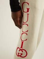 Thumbnail for your product : Gucci Logo Mid Rise Cotton Track Pants - Womens - Ivory Multi