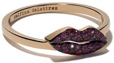 Thumbnail for your product : Delfina Delettrez 18kt yellow gold Kiss Me Ruby ring
